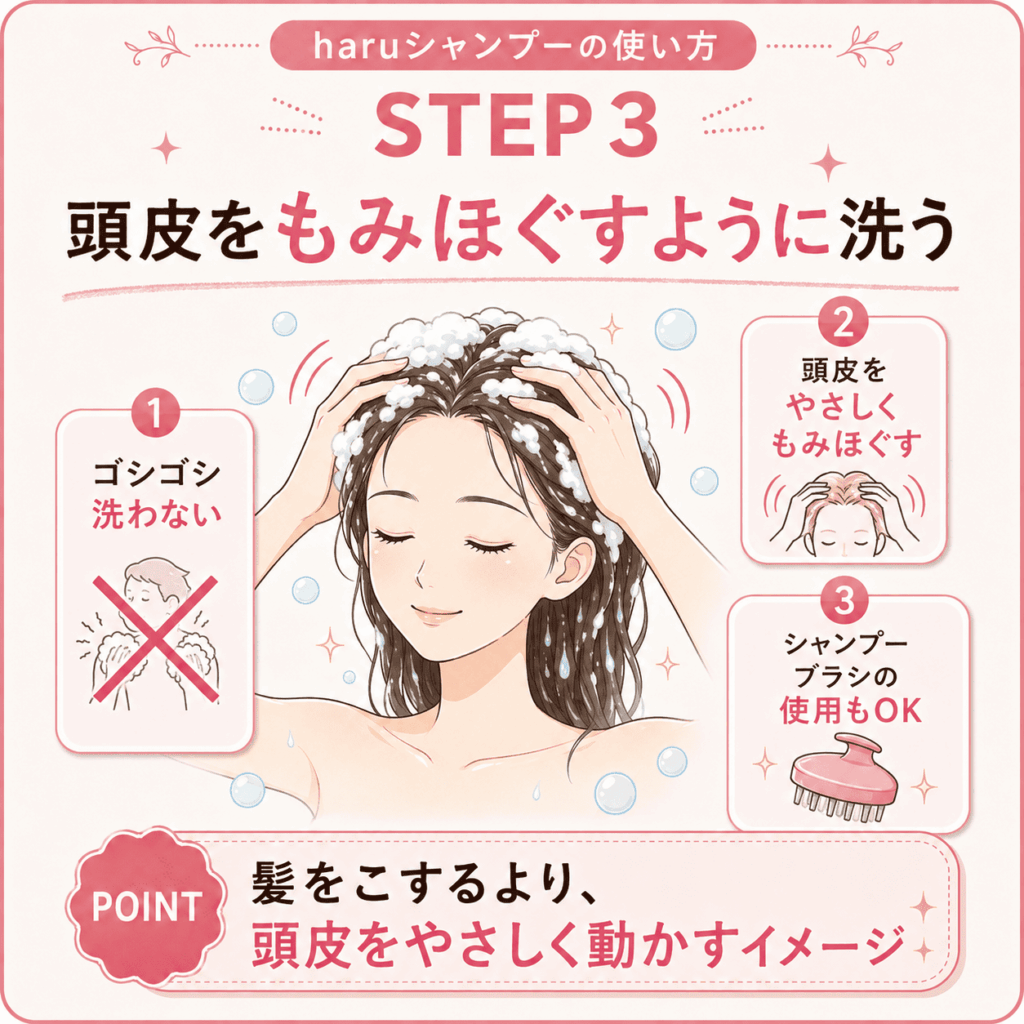 haruシャンプーの使い方3