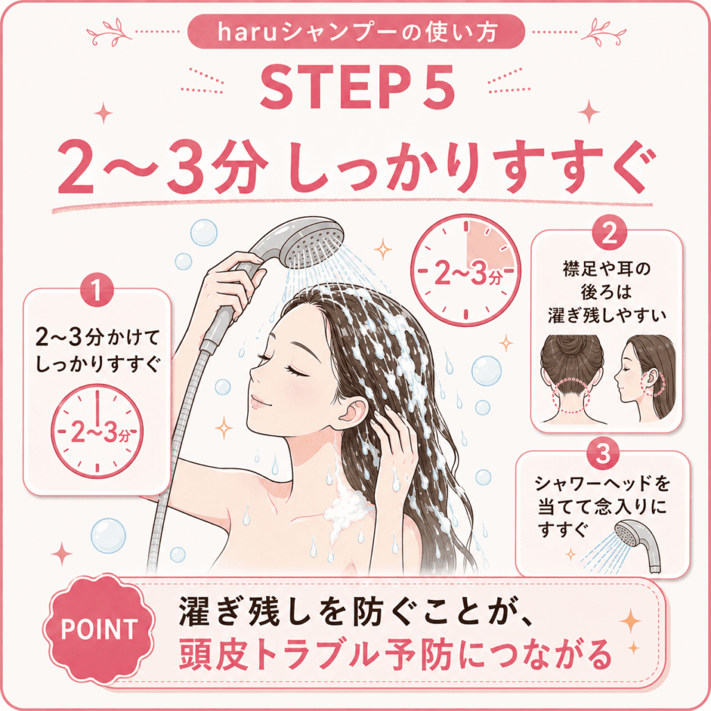 haruシャンプーの使い方5